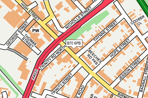 B70 6PB map - OS OpenMap – Local (Ordnance Survey)