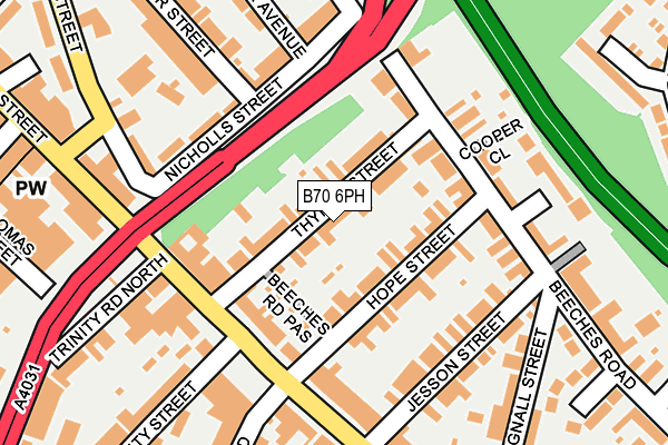 B70 6PH map - OS OpenMap – Local (Ordnance Survey)