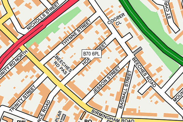 B70 6PL map - OS OpenMap – Local (Ordnance Survey)