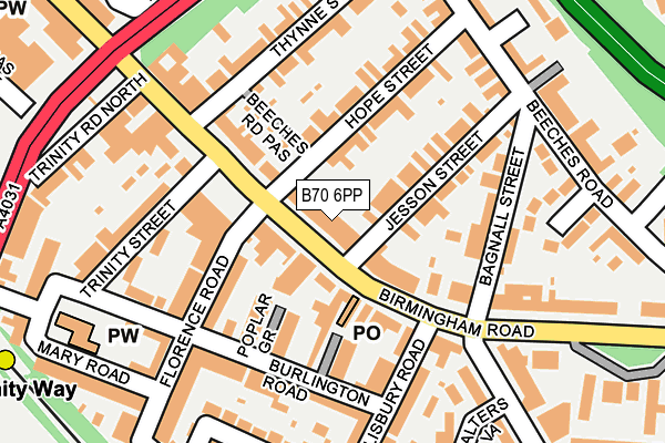 B70 6PP map - OS OpenMap – Local (Ordnance Survey)
