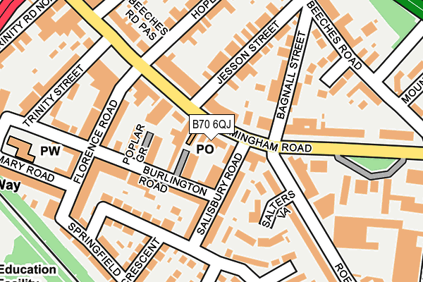 B70 6QJ map - OS OpenMap – Local (Ordnance Survey)