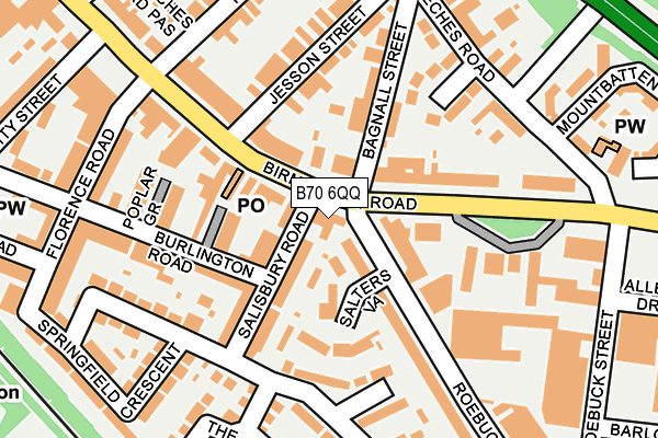 B70 6QQ map - OS OpenMap – Local (Ordnance Survey)