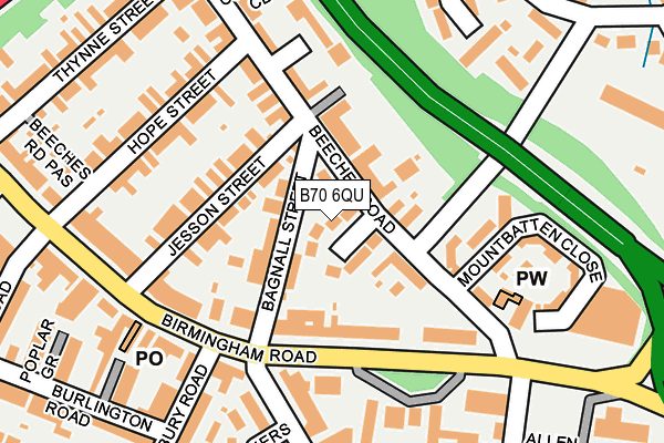 B70 6QU map - OS OpenMap – Local (Ordnance Survey)