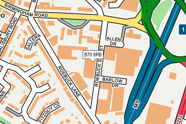 B70 6RB map - OS OpenMap – Local (Ordnance Survey)