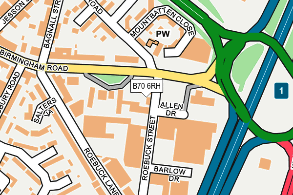 B70 6RH map - OS OpenMap – Local (Ordnance Survey)
