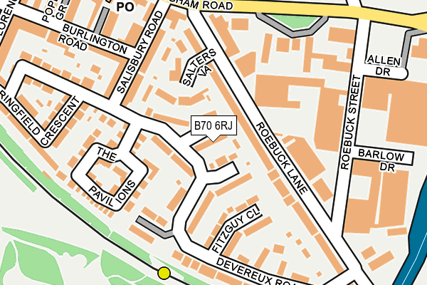 B70 6RJ map - OS OpenMap – Local (Ordnance Survey)