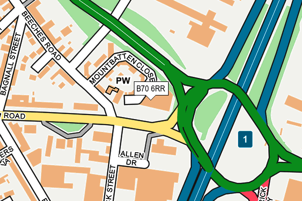 B70 6RR map - OS OpenMap – Local (Ordnance Survey)