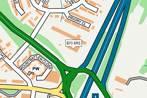 B70 6RS map - OS OpenMap – Local (Ordnance Survey)