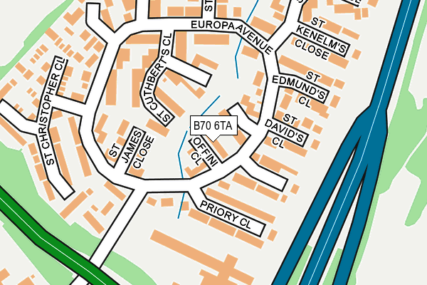 B70 6TA map - OS OpenMap – Local (Ordnance Survey)