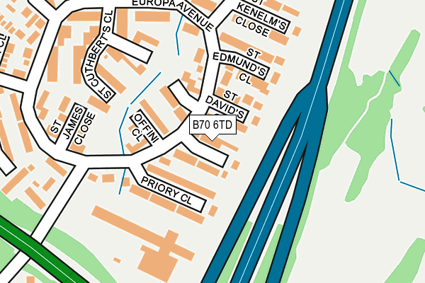 B70 6TD map - OS OpenMap – Local (Ordnance Survey)