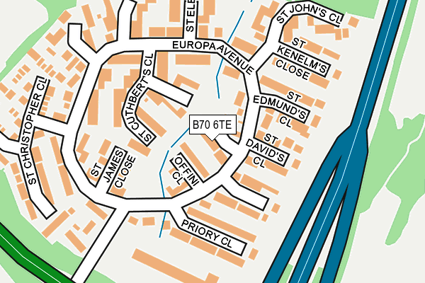 B70 6TE map - OS OpenMap – Local (Ordnance Survey)