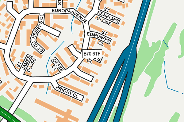 B70 6TF map - OS OpenMap – Local (Ordnance Survey)