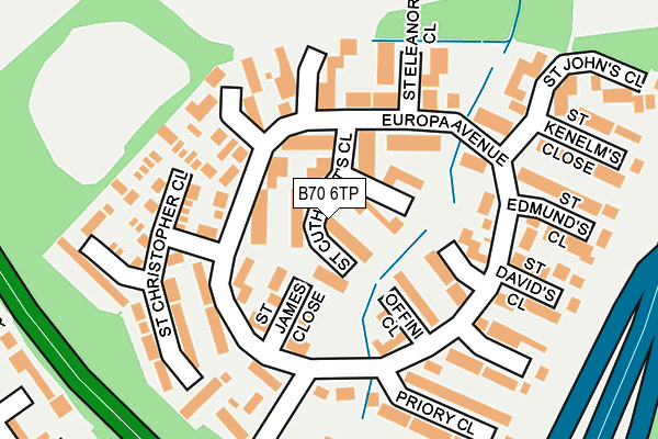 B70 6TP map - OS OpenMap – Local (Ordnance Survey)