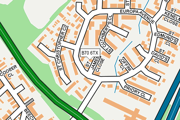 B70 6TX map - OS OpenMap – Local (Ordnance Survey)