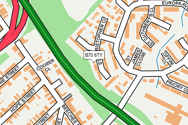 B70 6TY map - OS OpenMap – Local (Ordnance Survey)