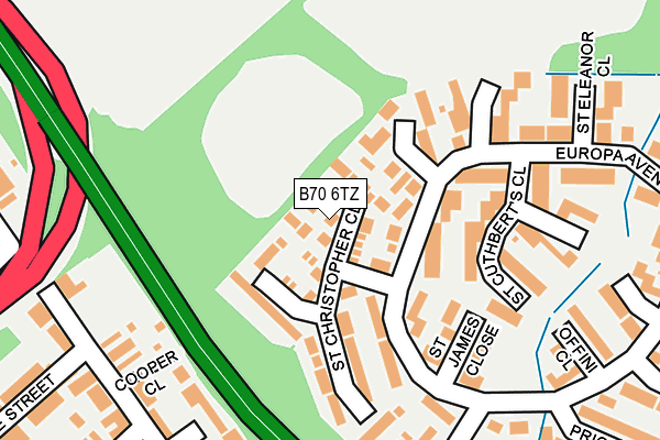 B70 6TZ map - OS OpenMap – Local (Ordnance Survey)