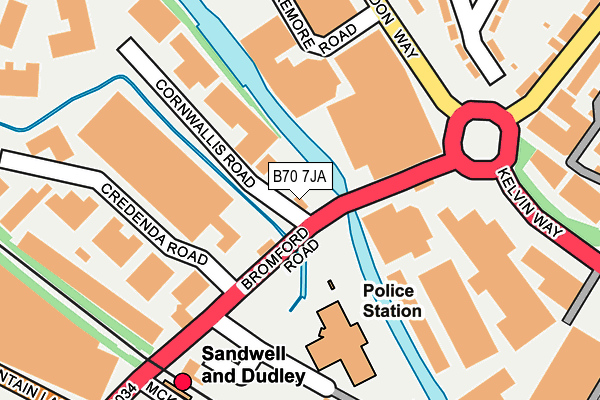 B70 7JA map - OS OpenMap – Local (Ordnance Survey)