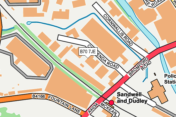 B70 7JE map - OS OpenMap – Local (Ordnance Survey)