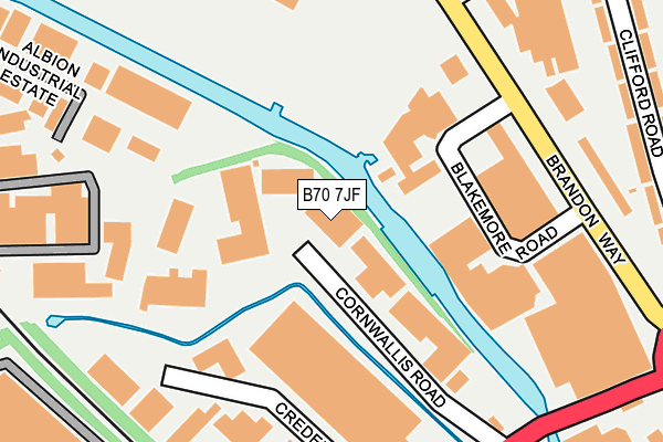 B70 7JF map - OS OpenMap – Local (Ordnance Survey)
