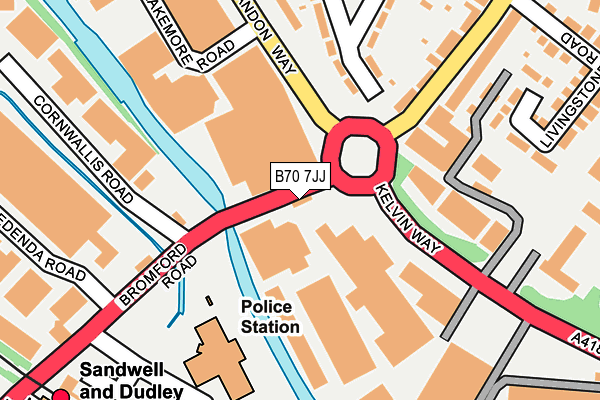 B70 7JJ map - OS OpenMap – Local (Ordnance Survey)