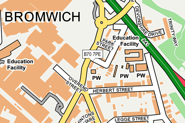 B70 7PE map - OS OpenMap – Local (Ordnance Survey)