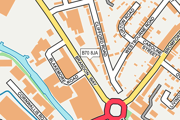 B70 8JA map - OS OpenMap – Local (Ordnance Survey)