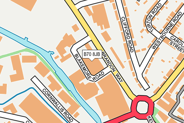 B70 8JB map - OS OpenMap – Local (Ordnance Survey)