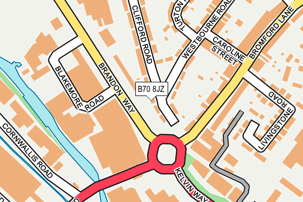 B70 8JZ map - OS OpenMap – Local (Ordnance Survey)