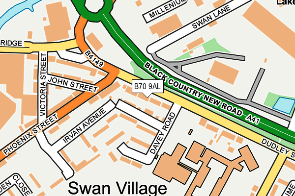 B70 9AL map - OS OpenMap – Local (Ordnance Survey)