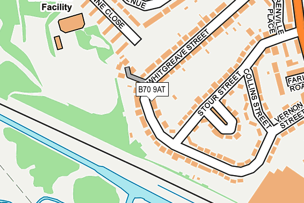 B70 9AT map - OS OpenMap – Local (Ordnance Survey)