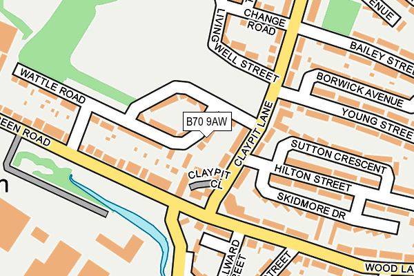 B70 9AW map - OS OpenMap – Local (Ordnance Survey)
