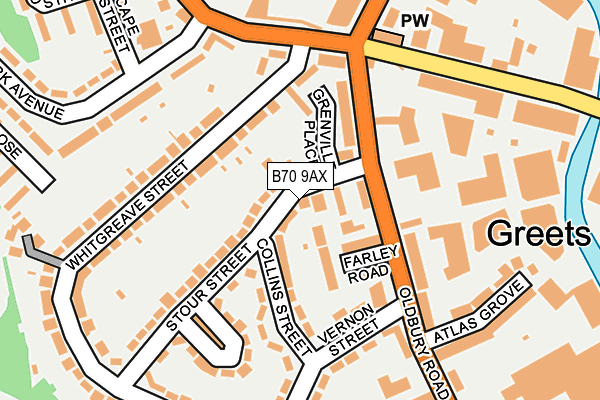 B70 9AX map - OS OpenMap – Local (Ordnance Survey)