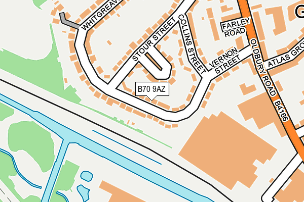 B70 9AZ map - OS OpenMap – Local (Ordnance Survey)