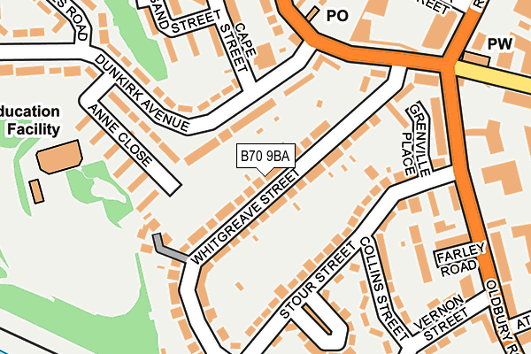 B70 9BA map - OS OpenMap – Local (Ordnance Survey)