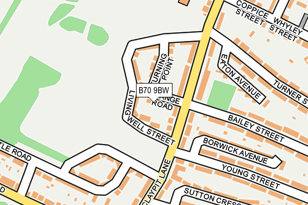 B70 9BW map - OS OpenMap – Local (Ordnance Survey)
