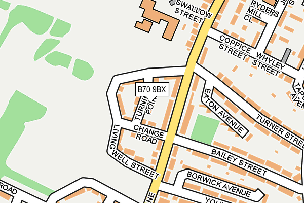 B70 9BX map - OS OpenMap – Local (Ordnance Survey)