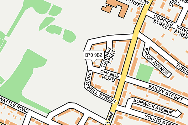 B70 9BZ map - OS OpenMap – Local (Ordnance Survey)