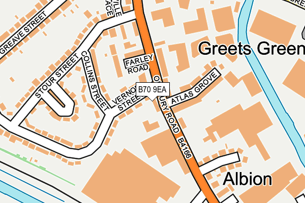 B70 9EA map - OS OpenMap – Local (Ordnance Survey)