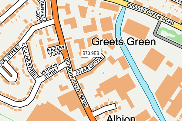 B70 9EB map - OS OpenMap – Local (Ordnance Survey)