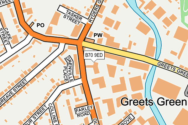 B70 9ED map - OS OpenMap – Local (Ordnance Survey)