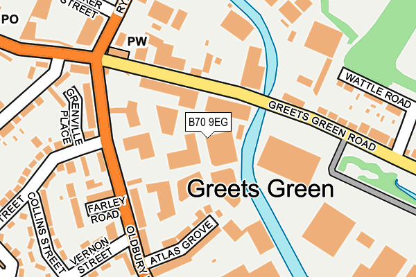 B70 9EG map - OS OpenMap – Local (Ordnance Survey)