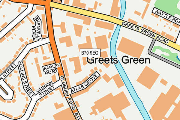 B70 9EQ map - OS OpenMap – Local (Ordnance Survey)