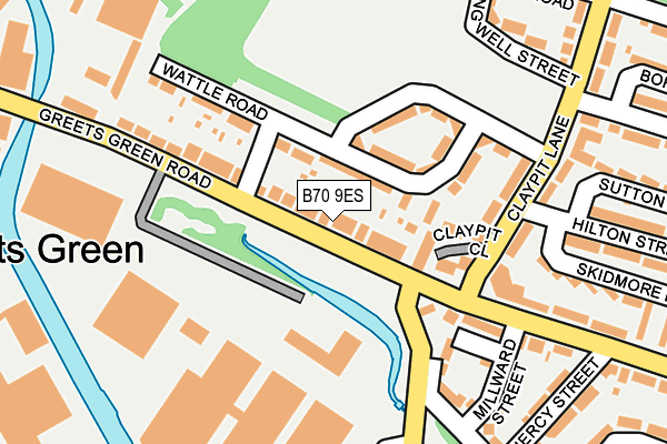 B70 9ES map - OS OpenMap – Local (Ordnance Survey)
