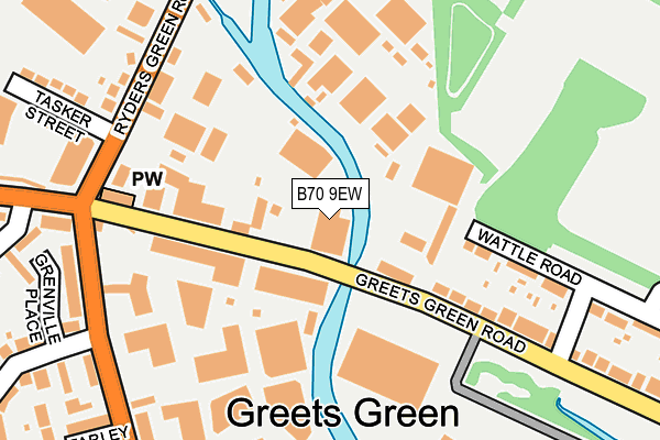B70 9EW map - OS OpenMap – Local (Ordnance Survey)