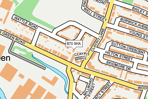 B70 9HA map - OS OpenMap – Local (Ordnance Survey)
