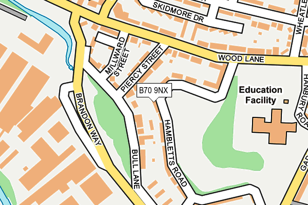 B70 9NX map - OS OpenMap – Local (Ordnance Survey)