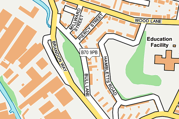 B70 9PB map - OS OpenMap – Local (Ordnance Survey)