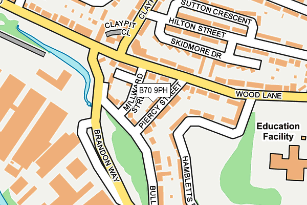 B70 9PH map - OS OpenMap – Local (Ordnance Survey)