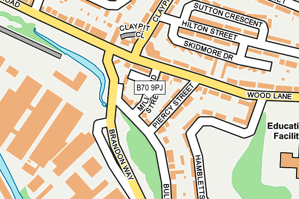 B70 9PJ map - OS OpenMap – Local (Ordnance Survey)
