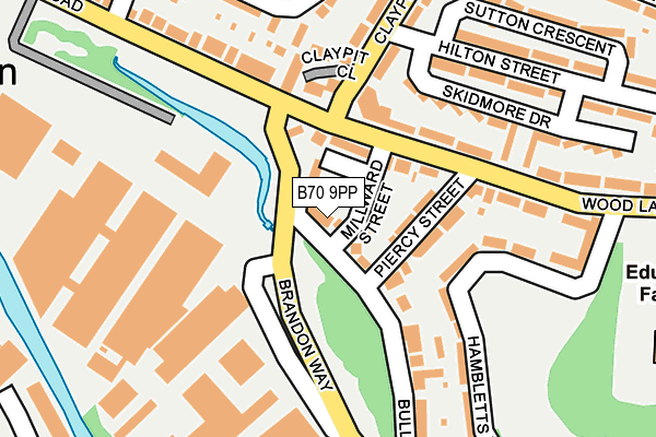 B70 9PP map - OS OpenMap – Local (Ordnance Survey)